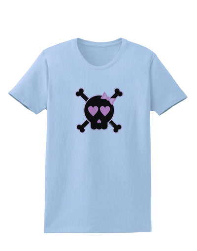 Pink and Black Crossbones Girl Womens T-Shirt-Womens T-Shirt-TooLoud-Light-Blue-X-Small-Davson Sales