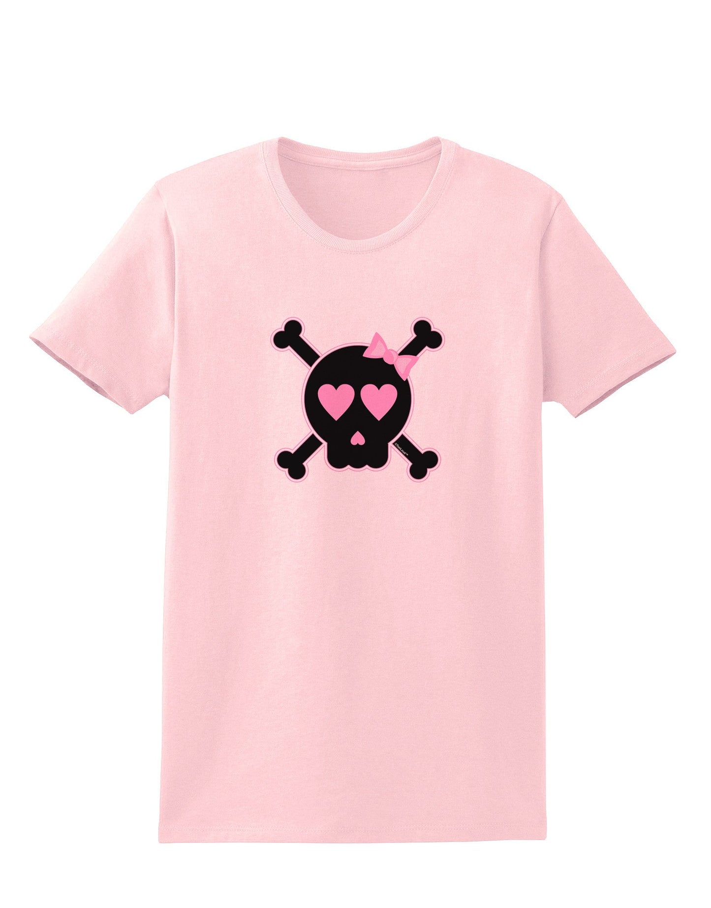 Pink and Black Crossbones Girl Womens T-Shirt-Womens T-Shirt-TooLoud-PalePink-X-Small-Davson Sales