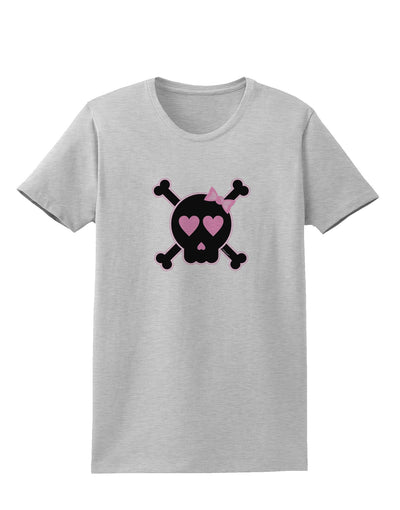 Pink and Black Crossbones Girl Womens T-Shirt-Womens T-Shirt-TooLoud-AshGray-X-Small-Davson Sales