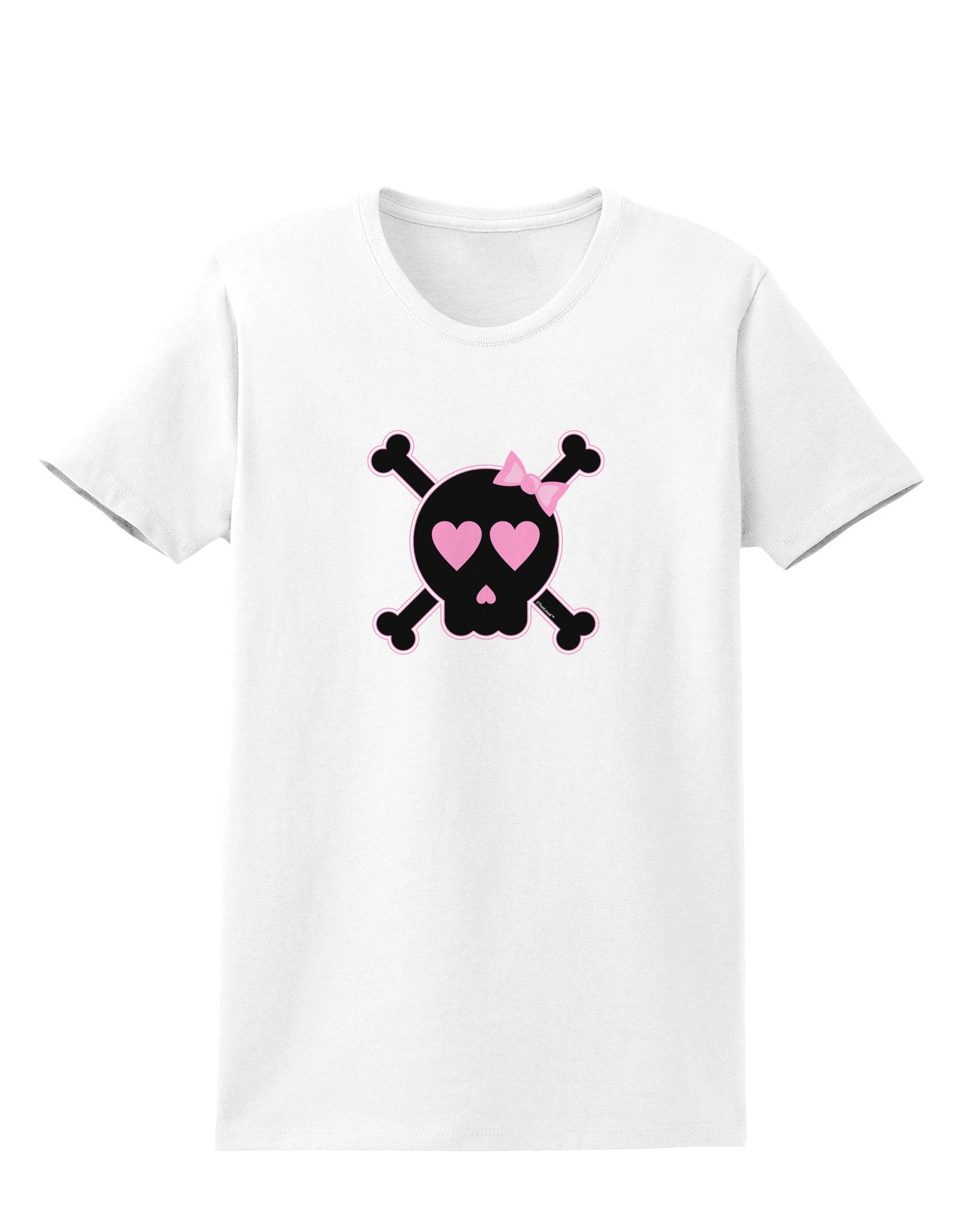 Pink and Black Crossbones Girl Womens T-Shirt-Womens T-Shirt-TooLoud-White-X-Small-Davson Sales