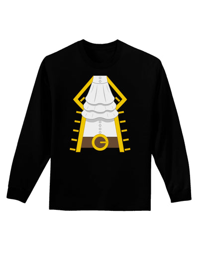 Pirate Captain Costume Gold Adult Long Sleeve Dark T-Shirt-TooLoud-Black-Small-Davson Sales