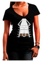 Pirate Captain Costume Silver Juniors V-Neck Dark T-Shirt-TooLoud-Black-Small-Davson Sales