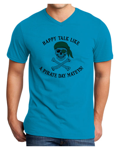 Pirate Day Mateys Adult V-Neck T-shirt-Mens V-Neck T-Shirt-TooLoud-Turquoise-Small-Davson Sales