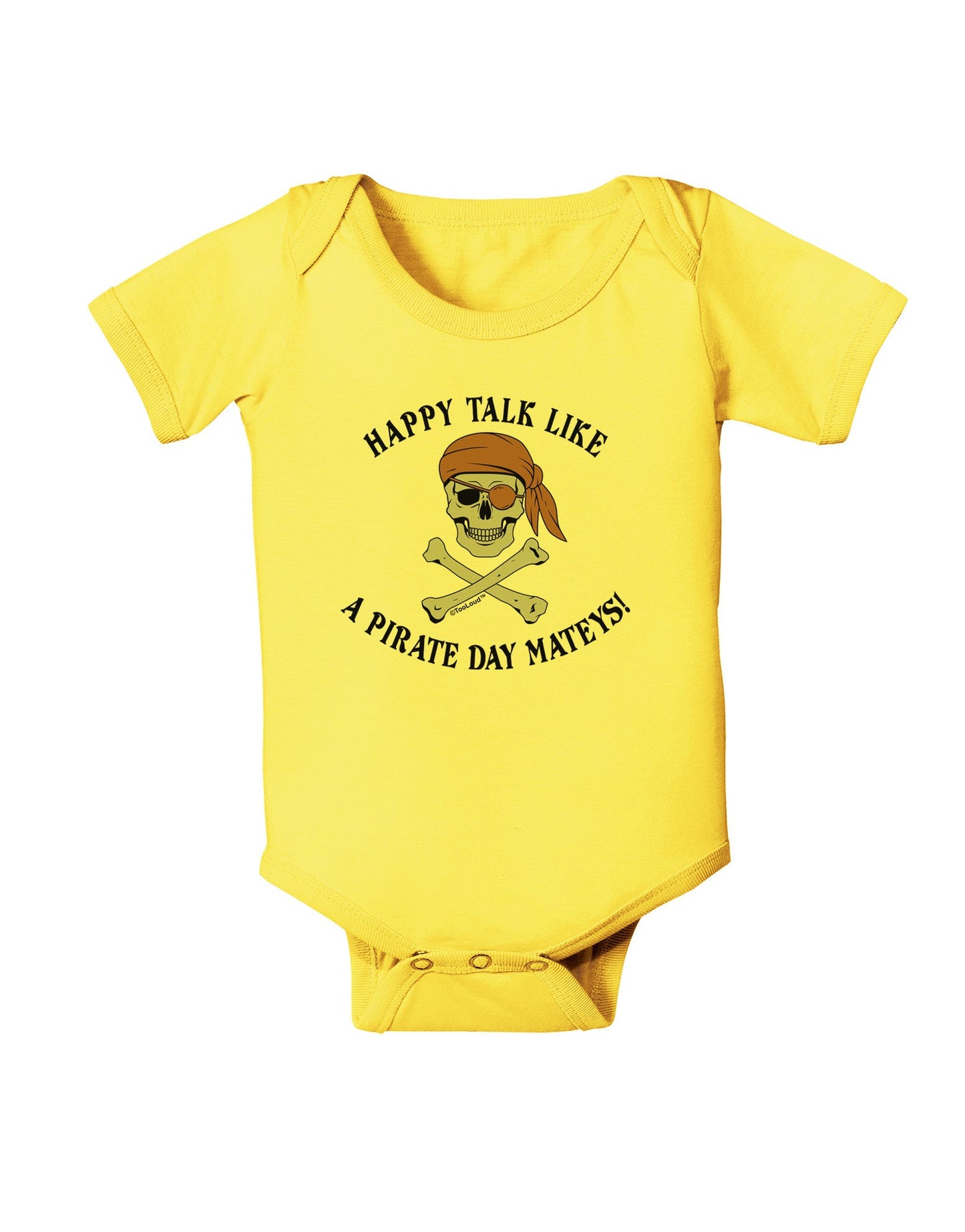 Pirate Day Mateys Baby Romper Bodysuit-Baby Romper-TooLoud-Yellow-06-Months-Davson Sales