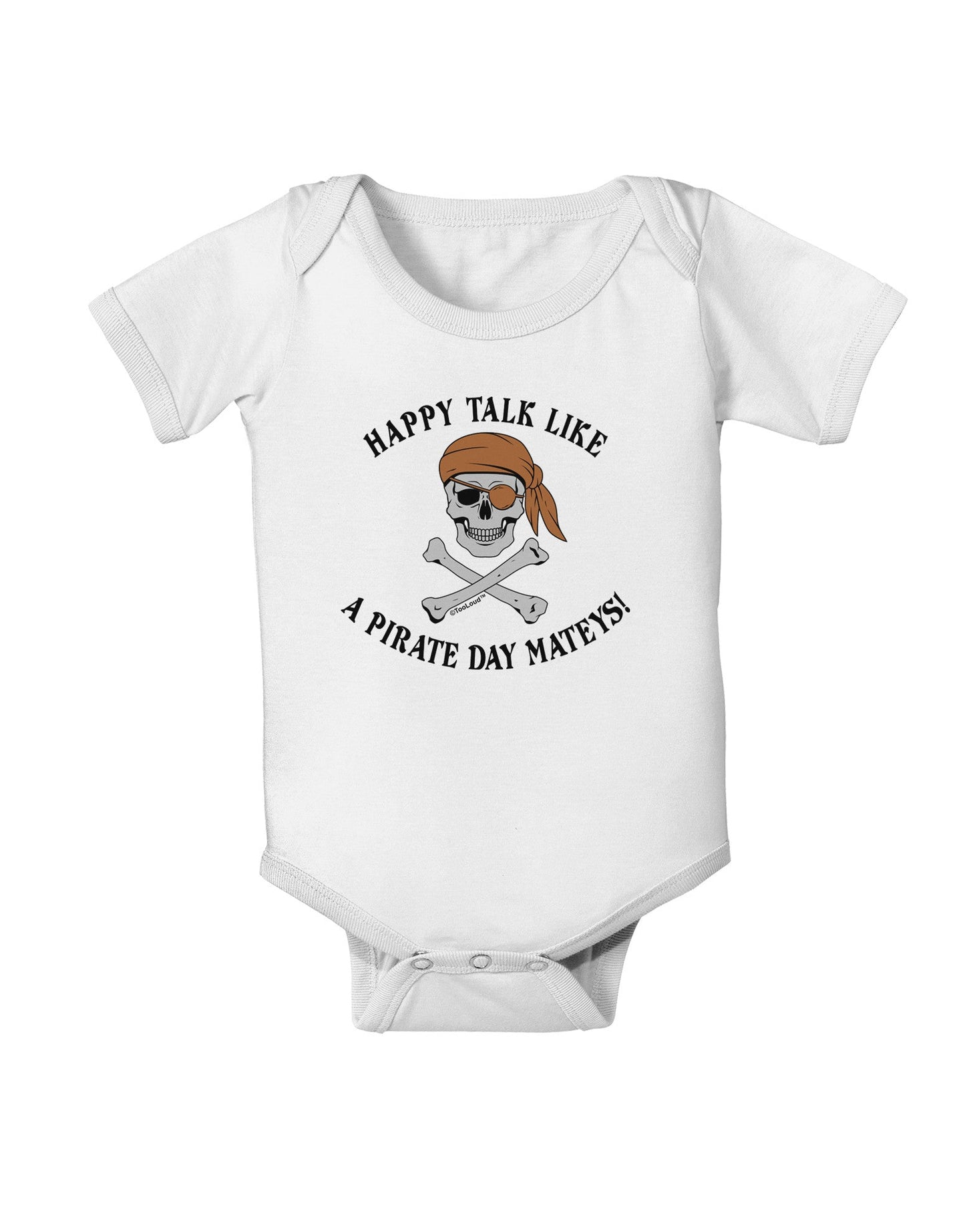 Pirate Day Mateys Baby Romper Bodysuit-Baby Romper-TooLoud-White-06-Months-Davson Sales