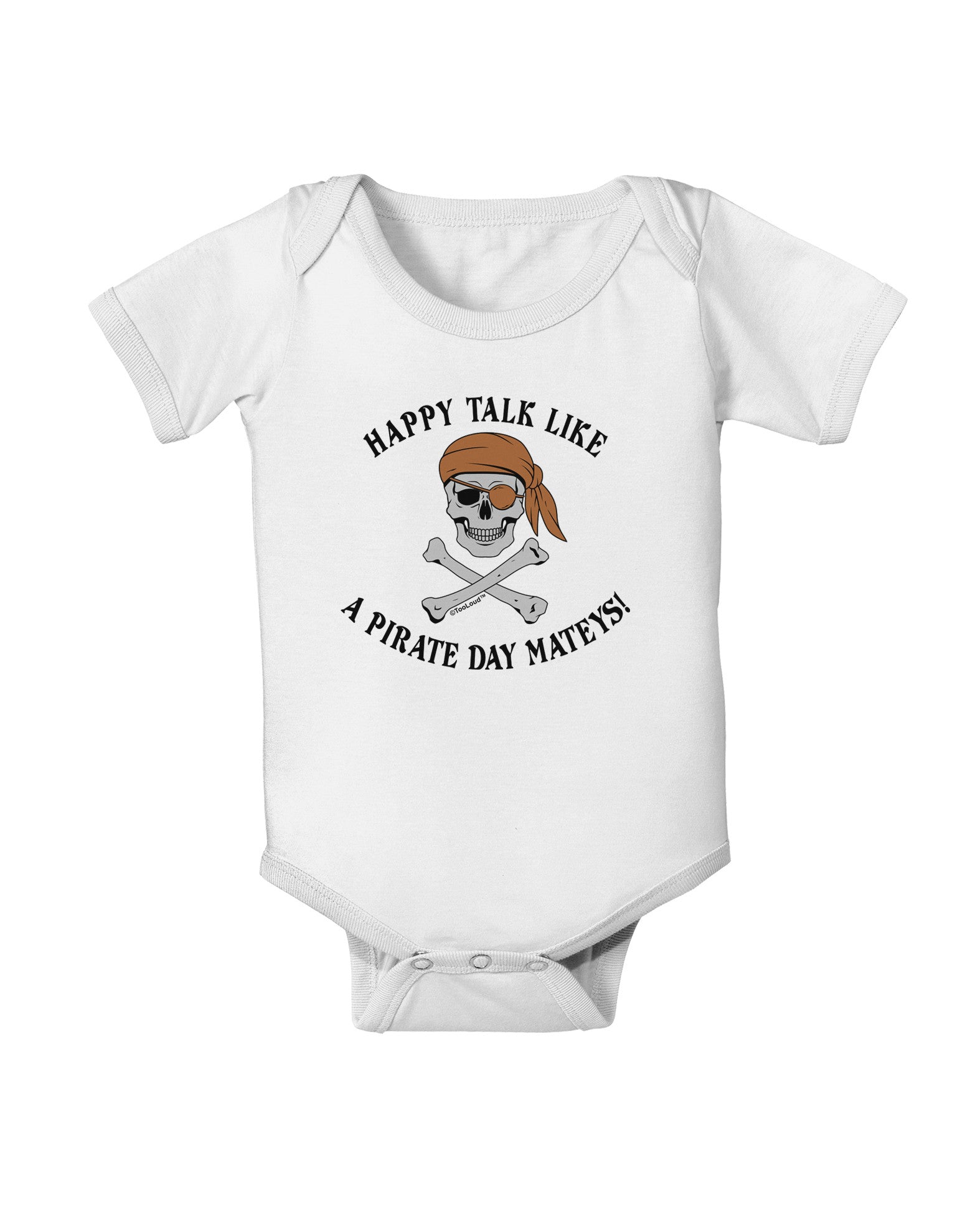 Pirate Day Mateys Baby Romper Bodysuit-Baby Romper-TooLoud-White-06-Months-Davson Sales