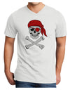 Pirate Skull Adult V-Neck T-shirt-Mens V-Neck T-Shirt-TooLoud-White-Small-Davson Sales