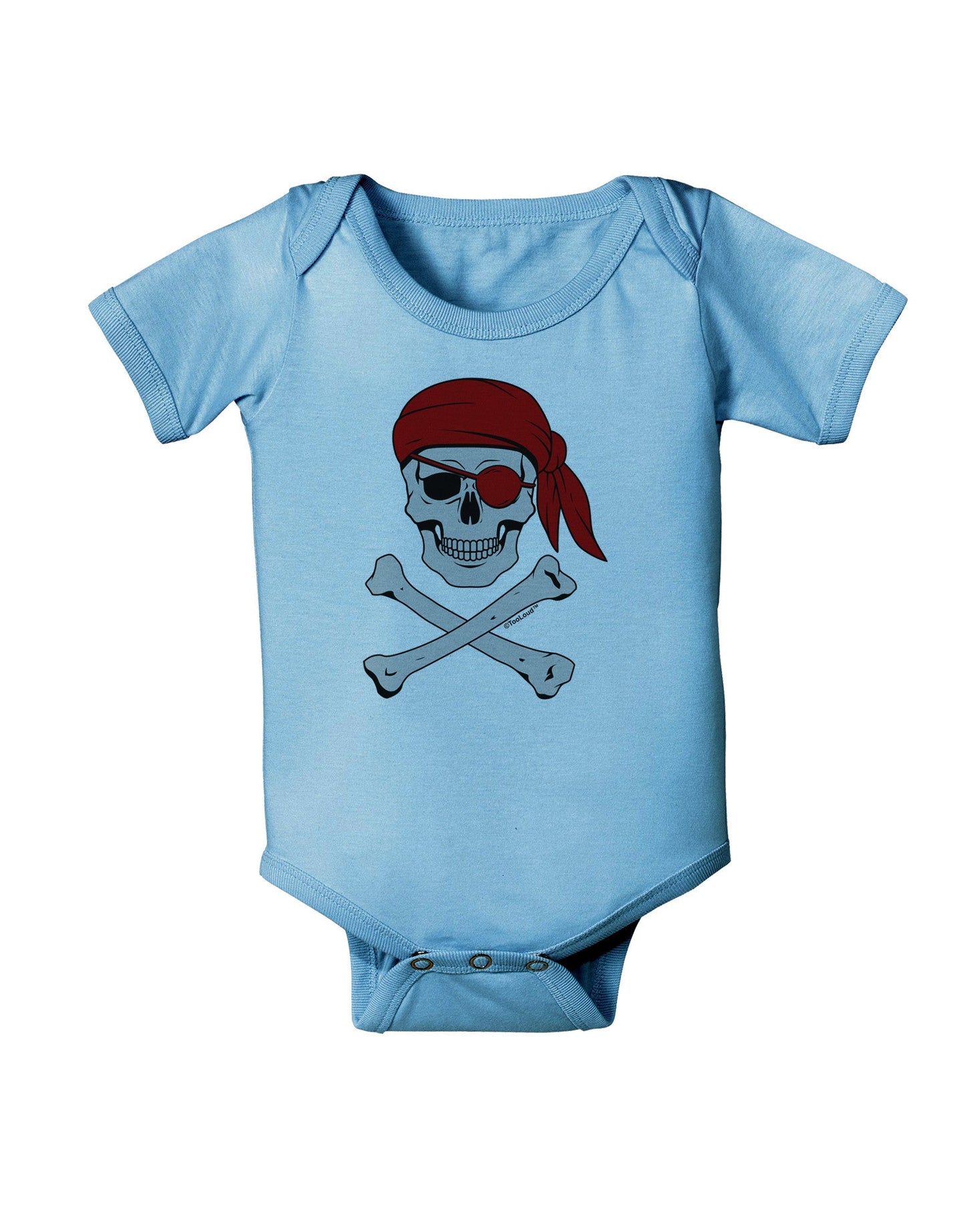 Pirate Skull Baby Romper Bodysuit-Baby Romper-TooLoud-LightBlue-06-Months-Davson Sales