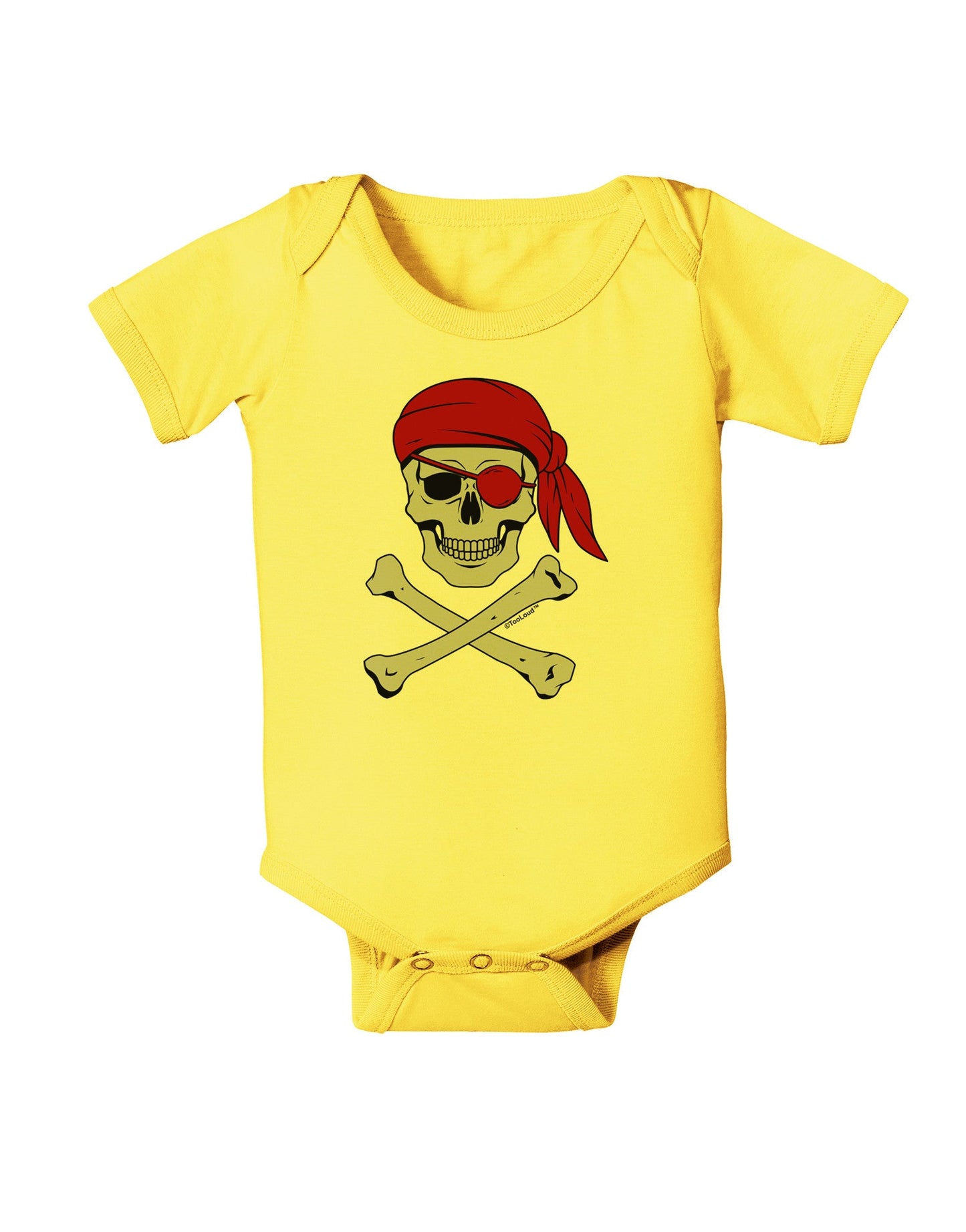 Pirate Skull Baby Romper Bodysuit-Baby Romper-TooLoud-Yellow-06-Months-Davson Sales