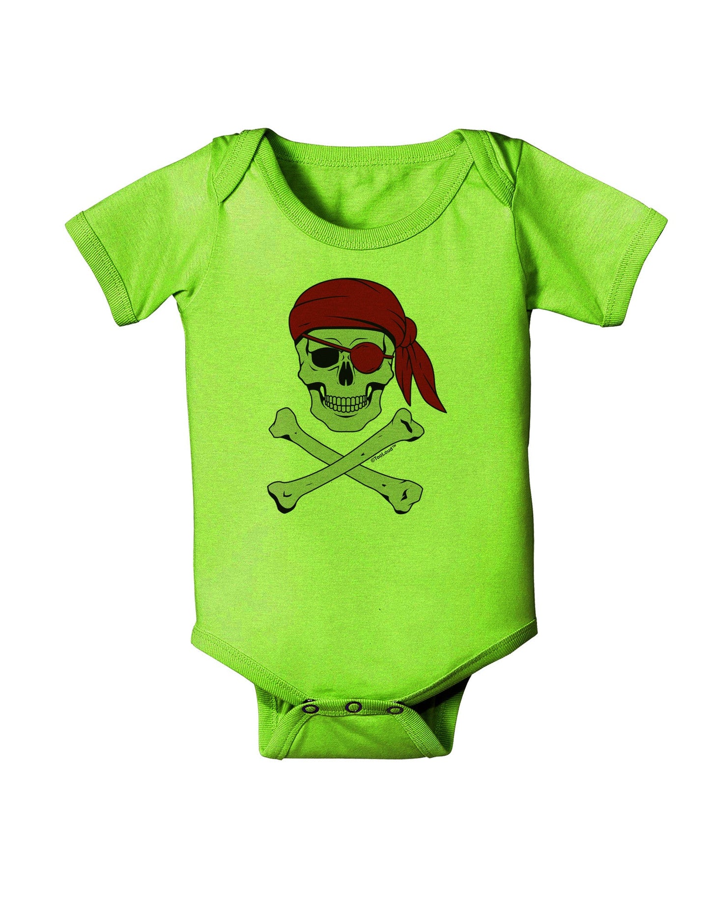 Pirate Skull Baby Romper Bodysuit-Baby Romper-TooLoud-Lime-06-Months-Davson Sales