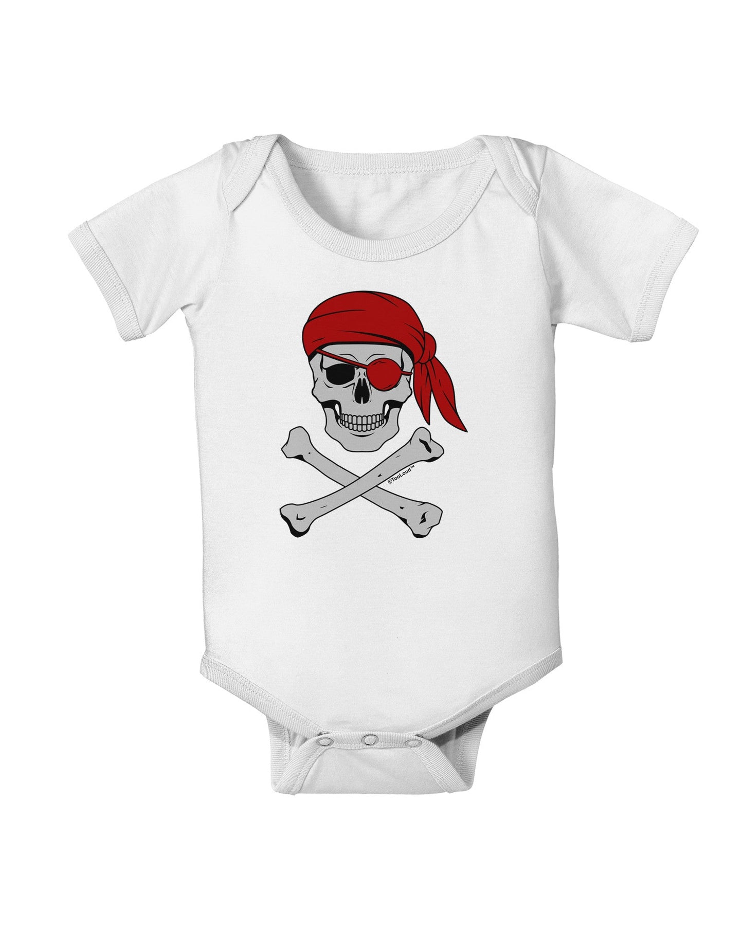 Pirate Skull Baby Romper Bodysuit-Baby Romper-TooLoud-White-06-Months-Davson Sales
