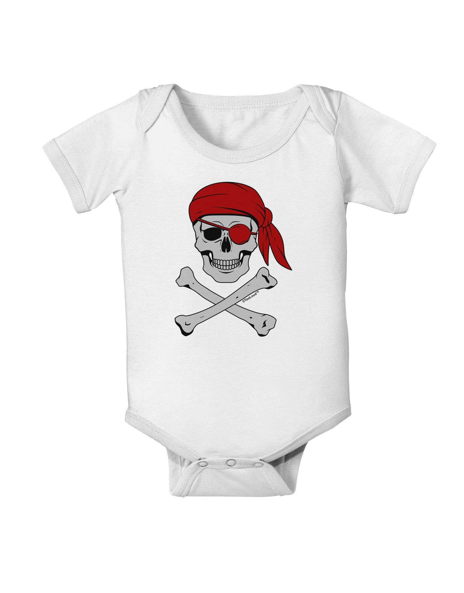 Pirate Skull Baby Romper Bodysuit-Baby Romper-TooLoud-White-06-Months-Davson Sales