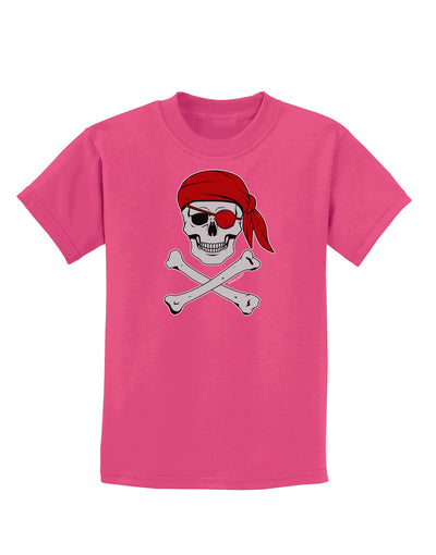 Pirate Skull Childrens Dark T-Shirt-Childrens T-Shirt-TooLoud-Sangria-X-Small-Davson Sales