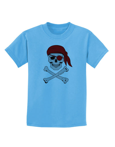 Pirate Skull Childrens T-Shirt-Childrens T-Shirt-TooLoud-Aquatic-Blue-X-Small-Davson Sales