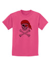 Pirate Skull Childrens T-Shirt-Childrens T-Shirt-TooLoud-Sangria-X-Small-Davson Sales