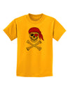 Pirate Skull Childrens T-Shirt-Childrens T-Shirt-TooLoud-Gold-X-Small-Davson Sales