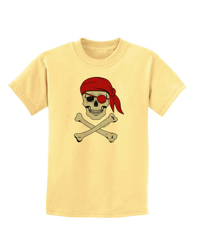 Pirate Skull Childrens T-Shirt-Childrens T-Shirt-TooLoud-Daffodil-Yellow-X-Small-Davson Sales