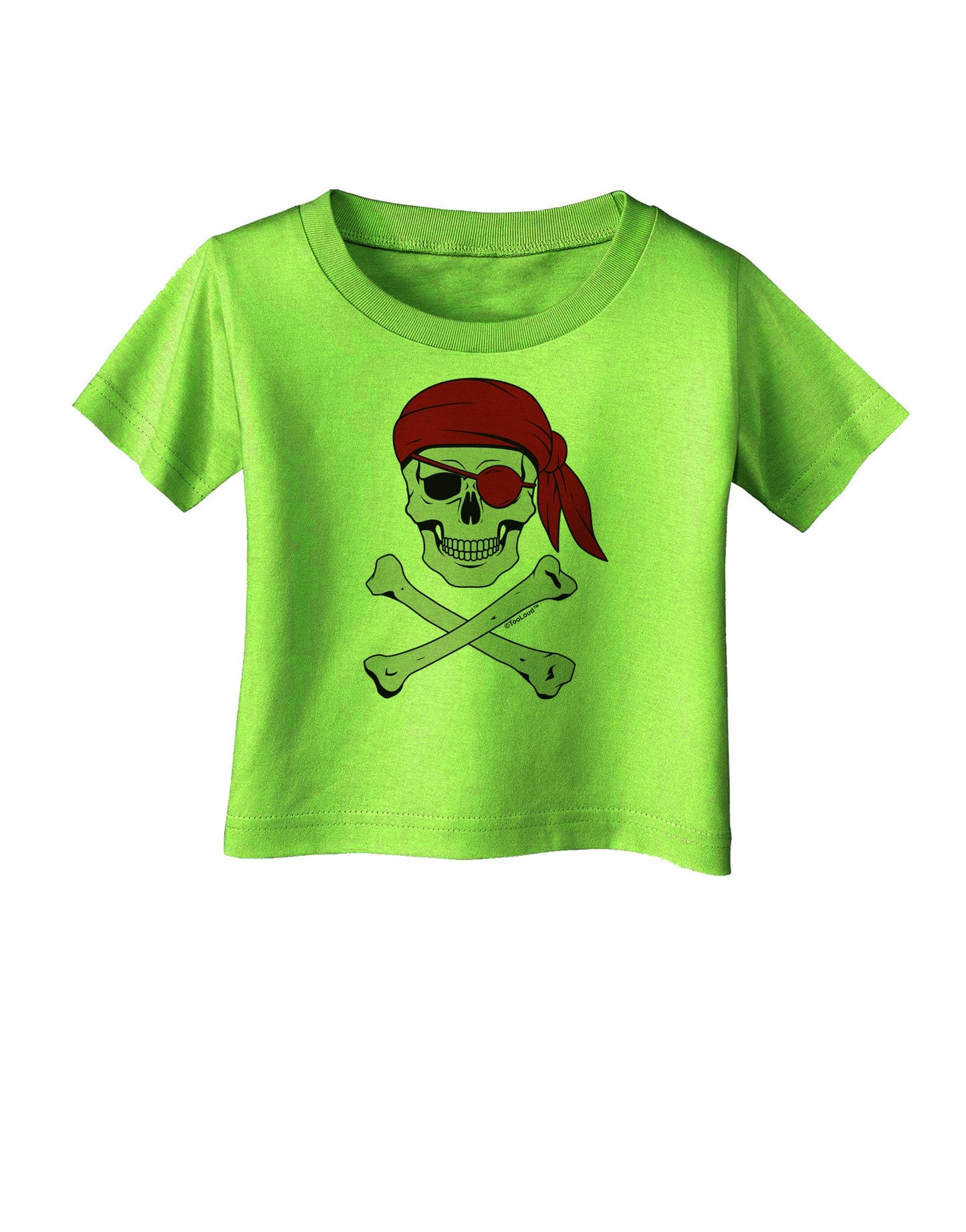 Pirate Skull Infant T-Shirt-Infant T-Shirt-TooLoud-Lime-Green-06-Months-Davson Sales