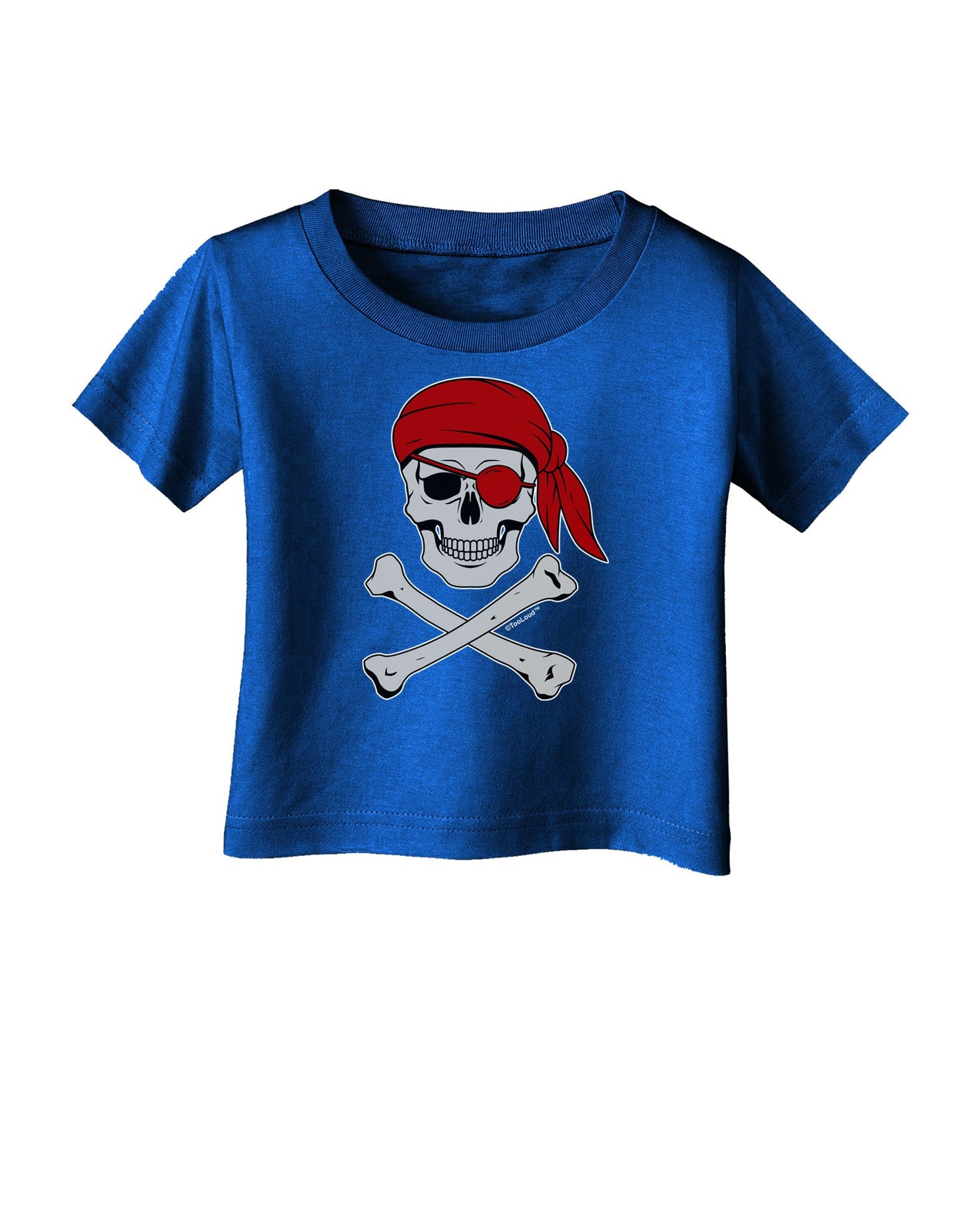 Pirate Skull Infant T-Shirt Dark-Infant T-Shirt-TooLoud-Royal-Blue-06-Months-Davson Sales