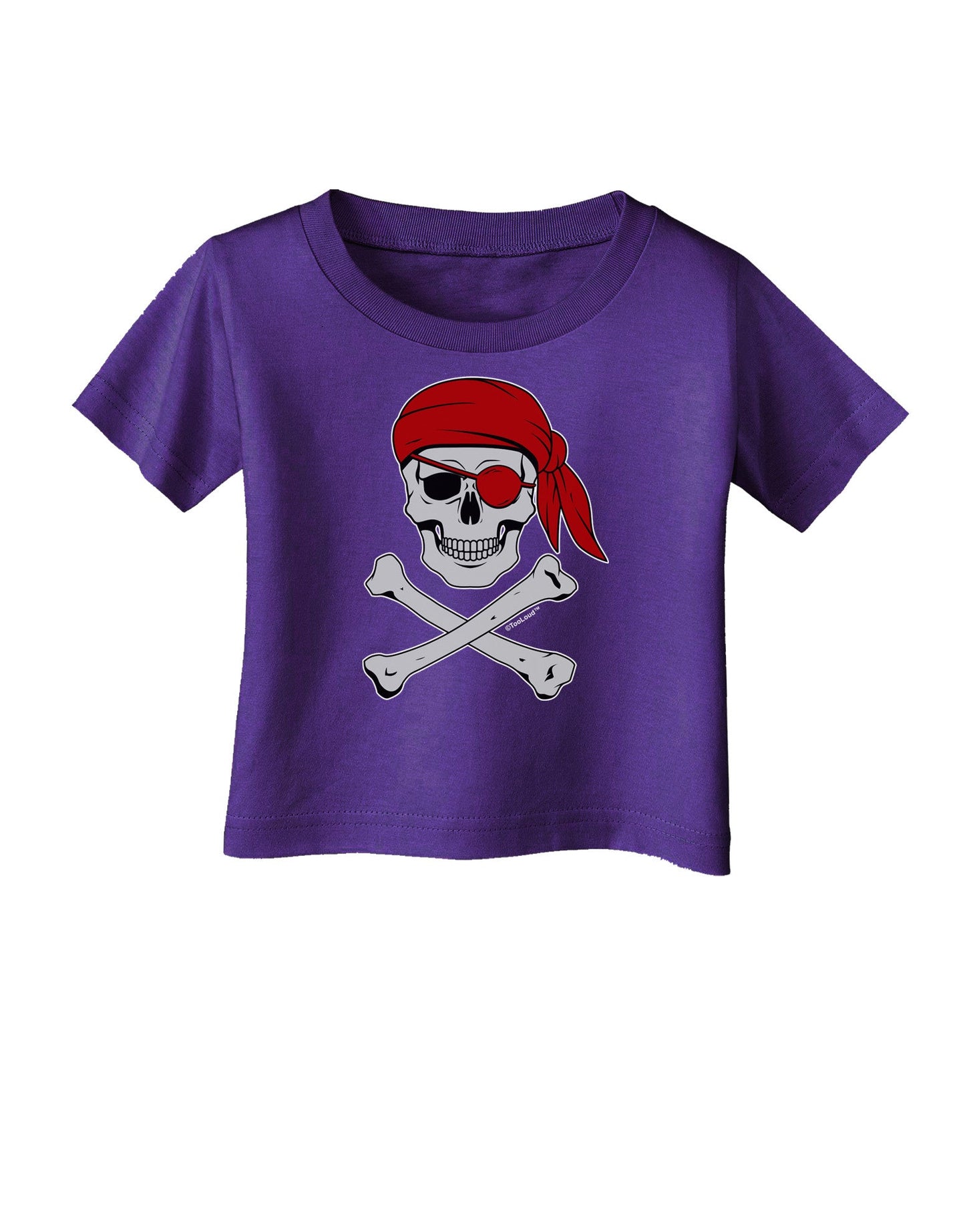Pirate Skull Infant T-Shirt Dark-Infant T-Shirt-TooLoud-Purple-06-Months-Davson Sales