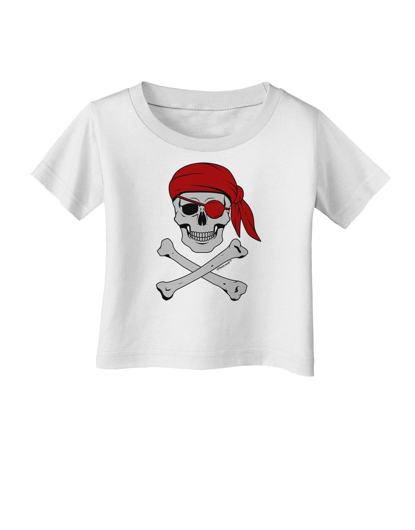 Pirate Skull Infant T-Shirt-Infant T-Shirt-TooLoud-White-06-Months-Davson Sales