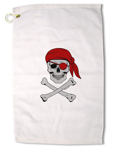 Pirate Skull Premium Cotton Golf Towel - 16 x 25 inch-Golf Towel-TooLoud-16x25"-Davson Sales