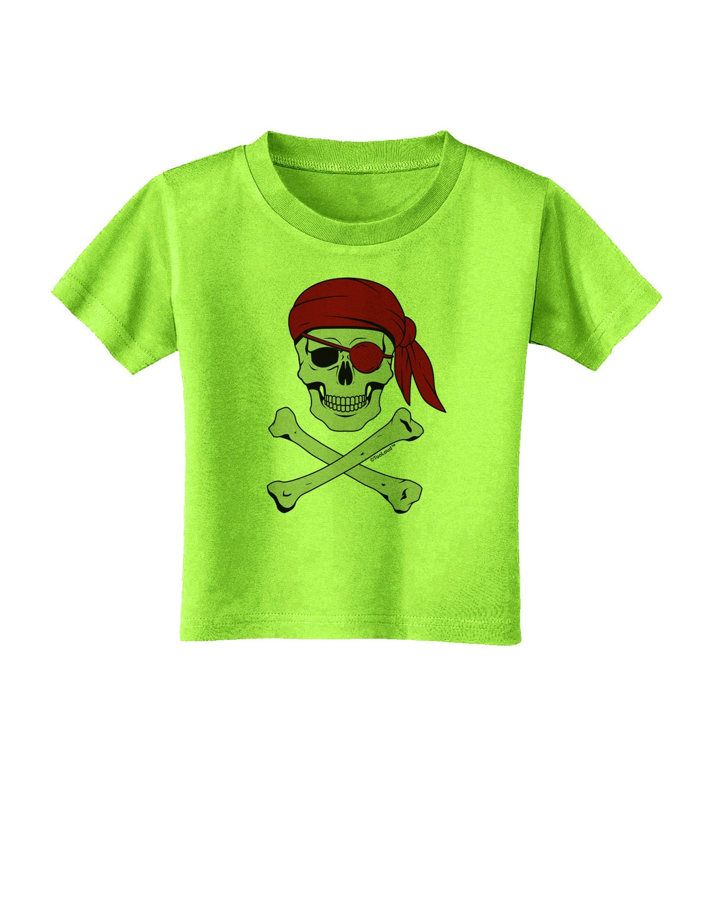 Pirate Skull Toddler T-Shirt-Toddler T-Shirt-TooLoud-Lime-Green-2T-Davson Sales