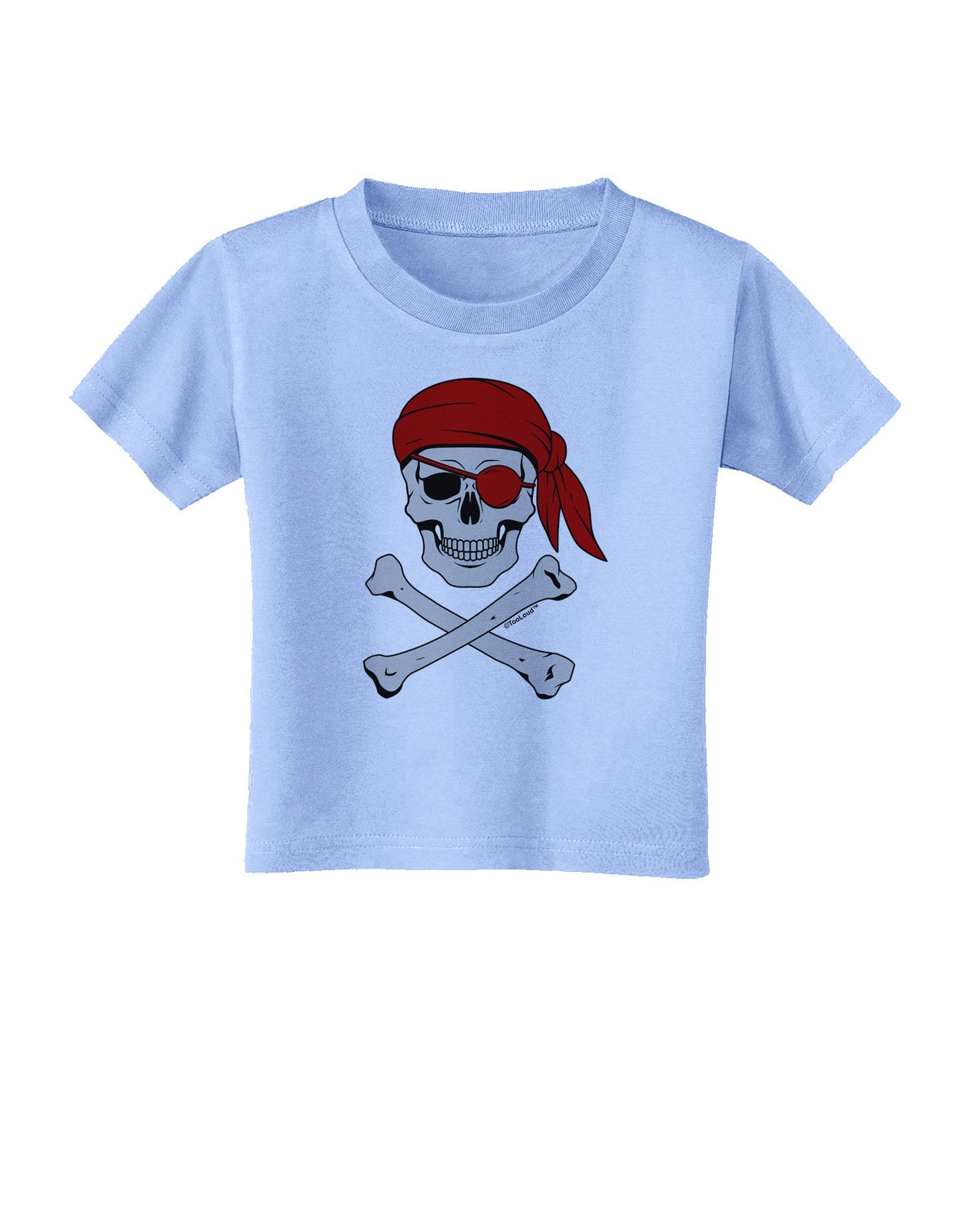 Pirate Skull Toddler T-Shirt-Toddler T-Shirt-TooLoud-Aquatic-Blue-2T-Davson Sales