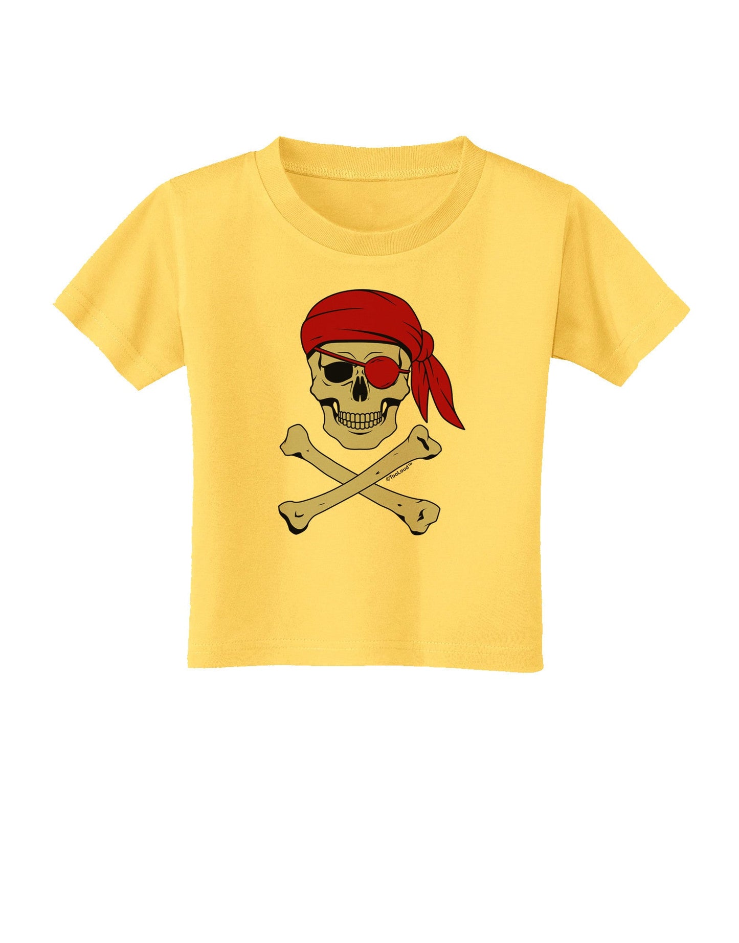 Pirate Skull Toddler T-Shirt-Toddler T-Shirt-TooLoud-Yellow-2T-Davson Sales