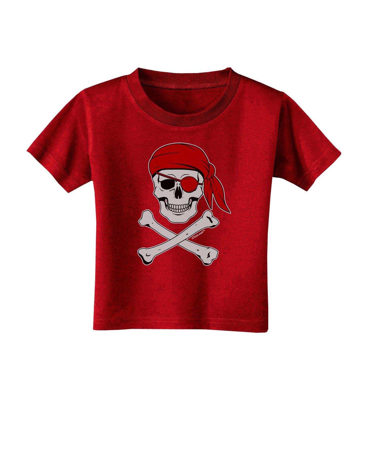 Pirate Skull Toddler T-Shirt Dark-Toddler T-Shirt-TooLoud-Red-2T-Davson Sales