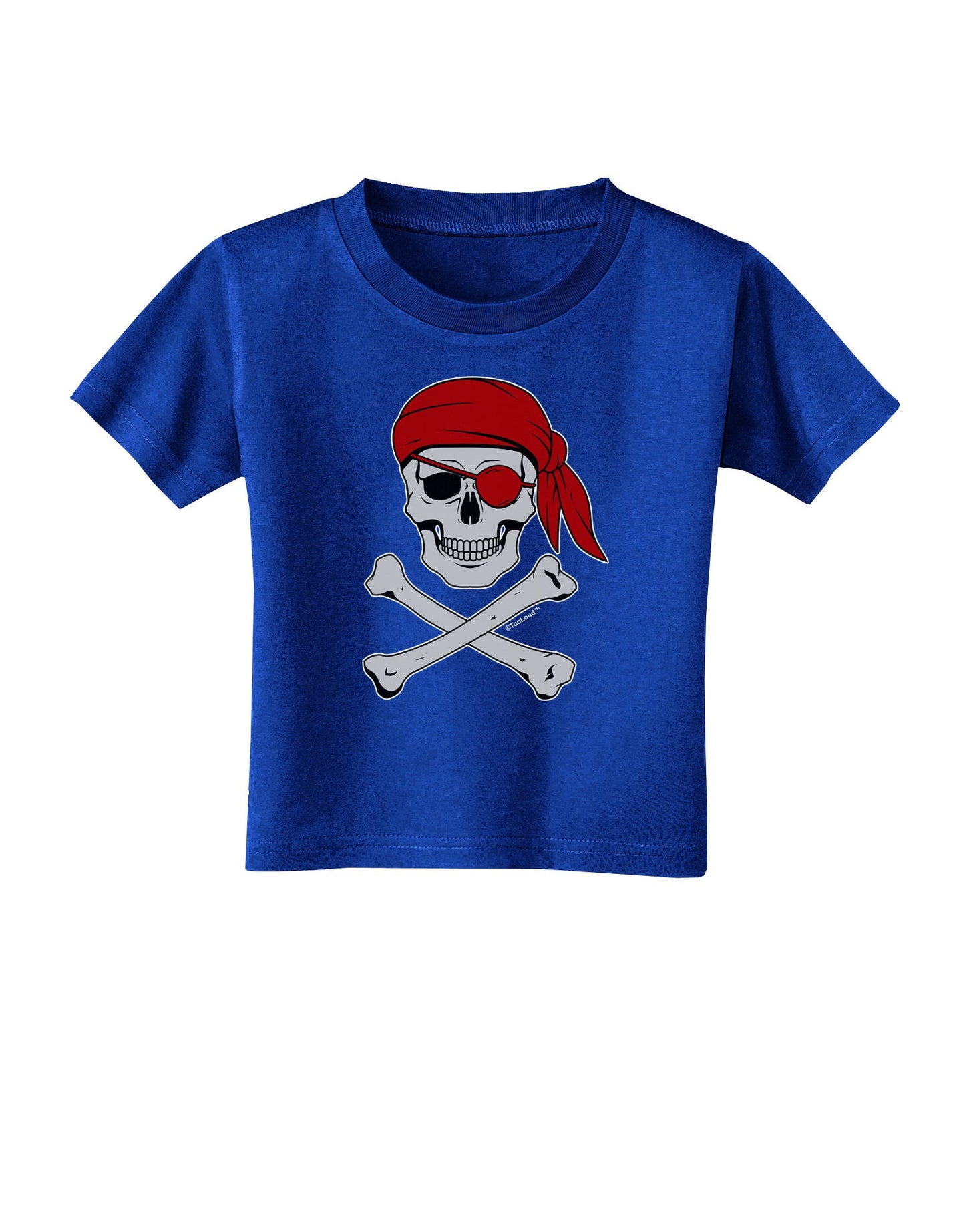 Pirate Skull Toddler T-Shirt Dark-Toddler T-Shirt-TooLoud-Royal-Blue-2T-Davson Sales