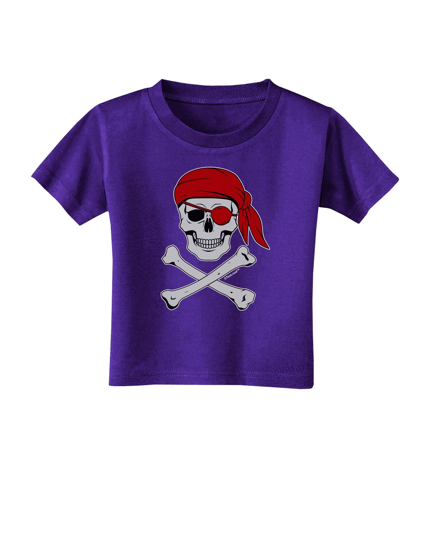 Pirate Skull Toddler T-Shirt Dark-Toddler T-Shirt-TooLoud-Purple-2T-Davson Sales