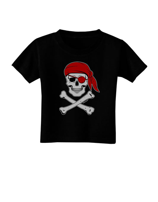 Pirate Skull Toddler T-Shirt Dark-Toddler T-Shirt-TooLoud-Black-2T-Davson Sales