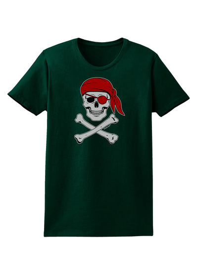 Pirate Skull Womens Dark T-Shirt-Womens T-Shirt-TooLoud-Forest-Green-Small-Davson Sales