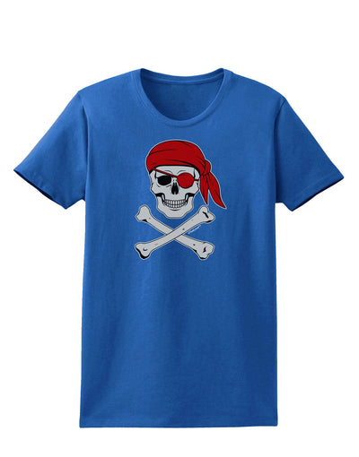 Pirate Skull Womens Dark T-Shirt-Womens T-Shirt-TooLoud-Royal-Blue-X-Small-Davson Sales