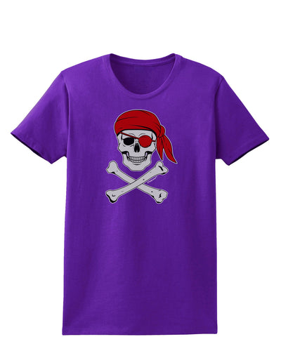 Pirate Skull Womens Dark T-Shirt-Womens T-Shirt-TooLoud-Purple-X-Small-Davson Sales