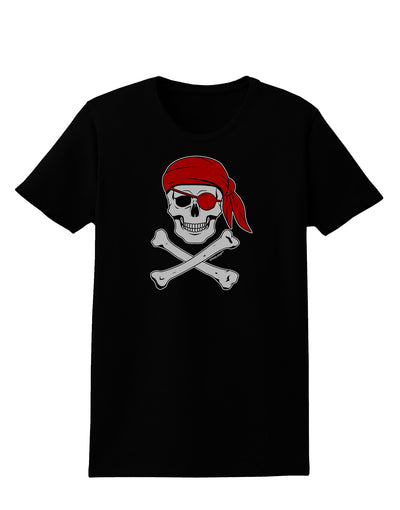 Pirate Skull Womens Dark T-Shirt-Womens T-Shirt-TooLoud-Black-X-Small-Davson Sales