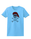 Pirate Skull Womens T-Shirt-Womens T-Shirt-TooLoud-Aquatic-Blue-X-Small-Davson Sales