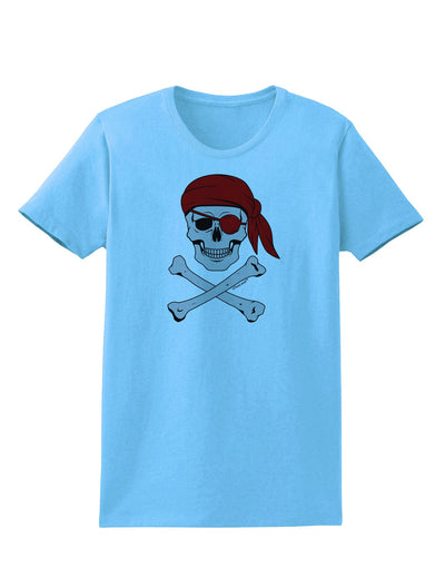 Pirate Skull Womens T-Shirt-Womens T-Shirt-TooLoud-Aquatic-Blue-X-Small-Davson Sales