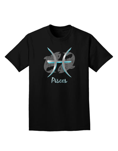 Pisces Symbol Adult Dark T-Shirt-Mens T-Shirt-TooLoud-Black-Small-Davson Sales