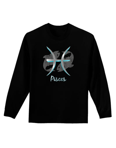 Pisces Symbol Adult Long Sleeve Dark T-Shirt-TooLoud-Black-Small-Davson Sales