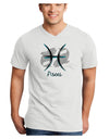 Pisces Symbol Adult V-Neck T-shirt-Mens V-Neck T-Shirt-TooLoud-White-Small-Davson Sales