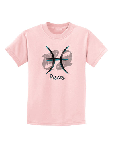 Pisces Symbol Childrens T-Shirt-Childrens T-Shirt-TooLoud-PalePink-X-Small-Davson Sales