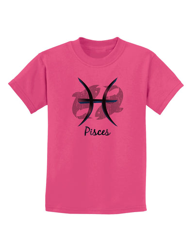 Pisces Symbol Childrens T-Shirt-Childrens T-Shirt-TooLoud-Sangria-X-Small-Davson Sales