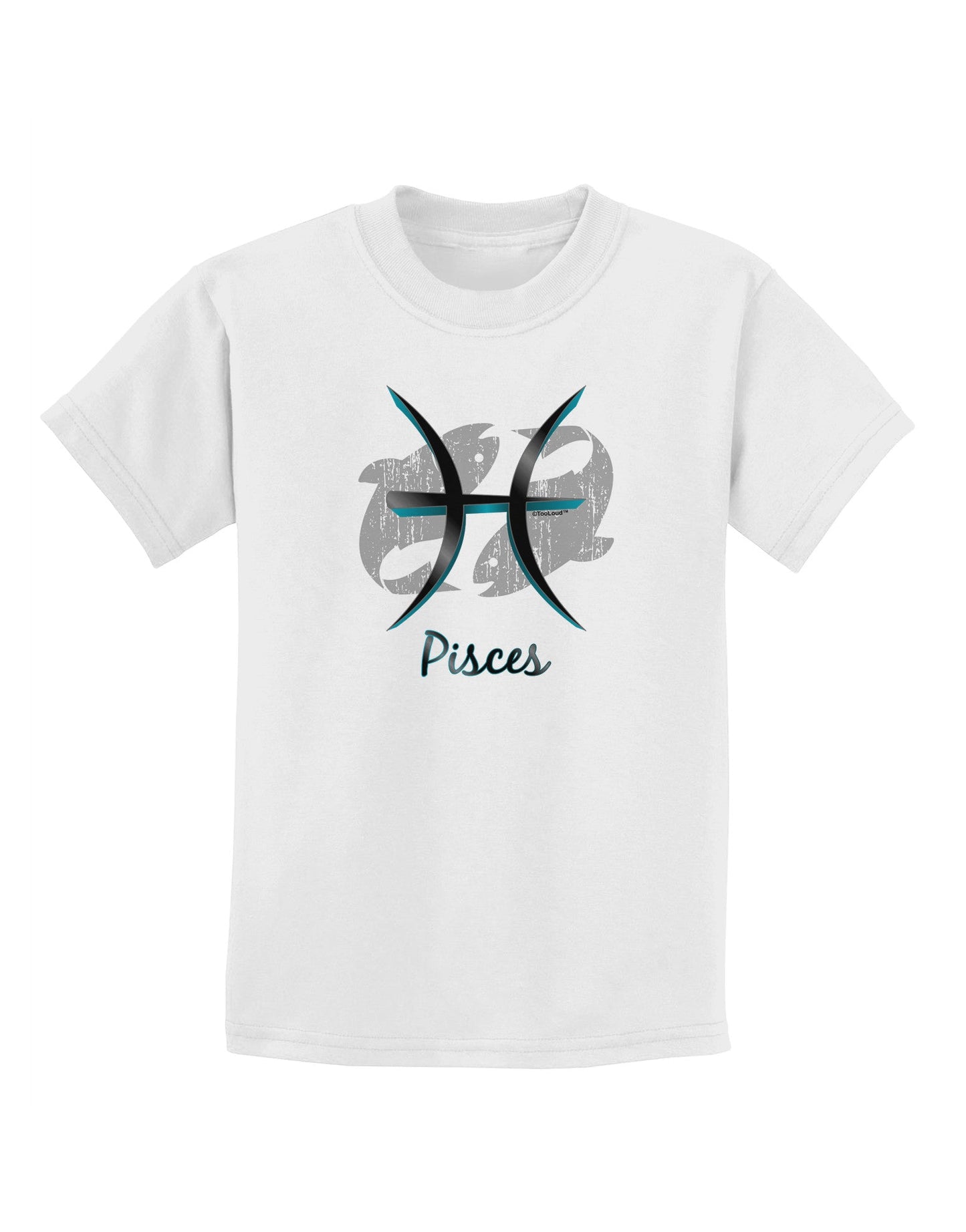 Pisces Symbol Childrens T-Shirt-Childrens T-Shirt-TooLoud-White-X-Small-Davson Sales