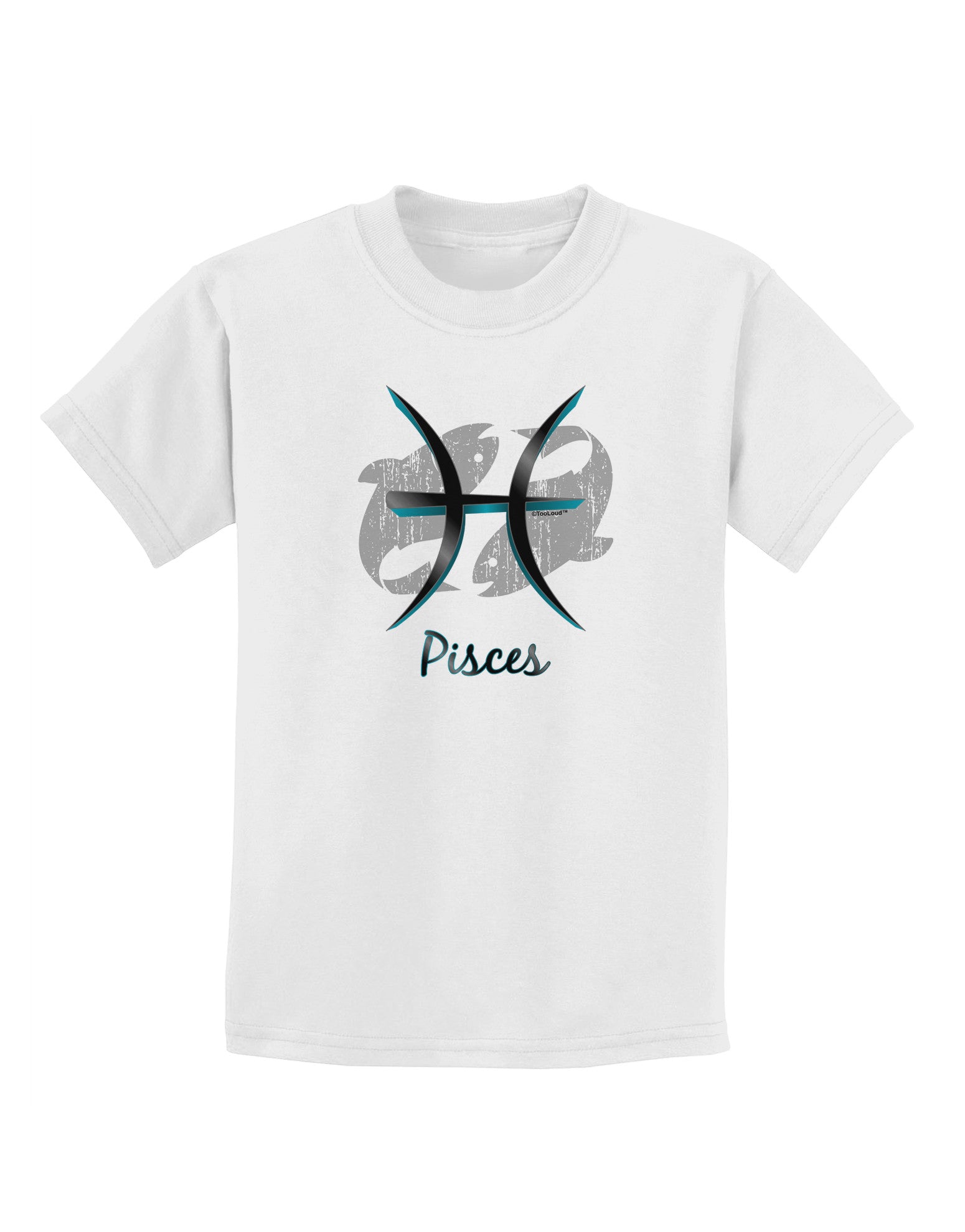 Pisces Symbol Childrens T-Shirt-Childrens T-Shirt-TooLoud-White-X-Small-Davson Sales