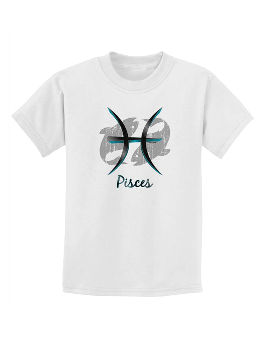 Pisces Symbol Childrens T-Shirt-Childrens T-Shirt-TooLoud-White-X-Small-Davson Sales