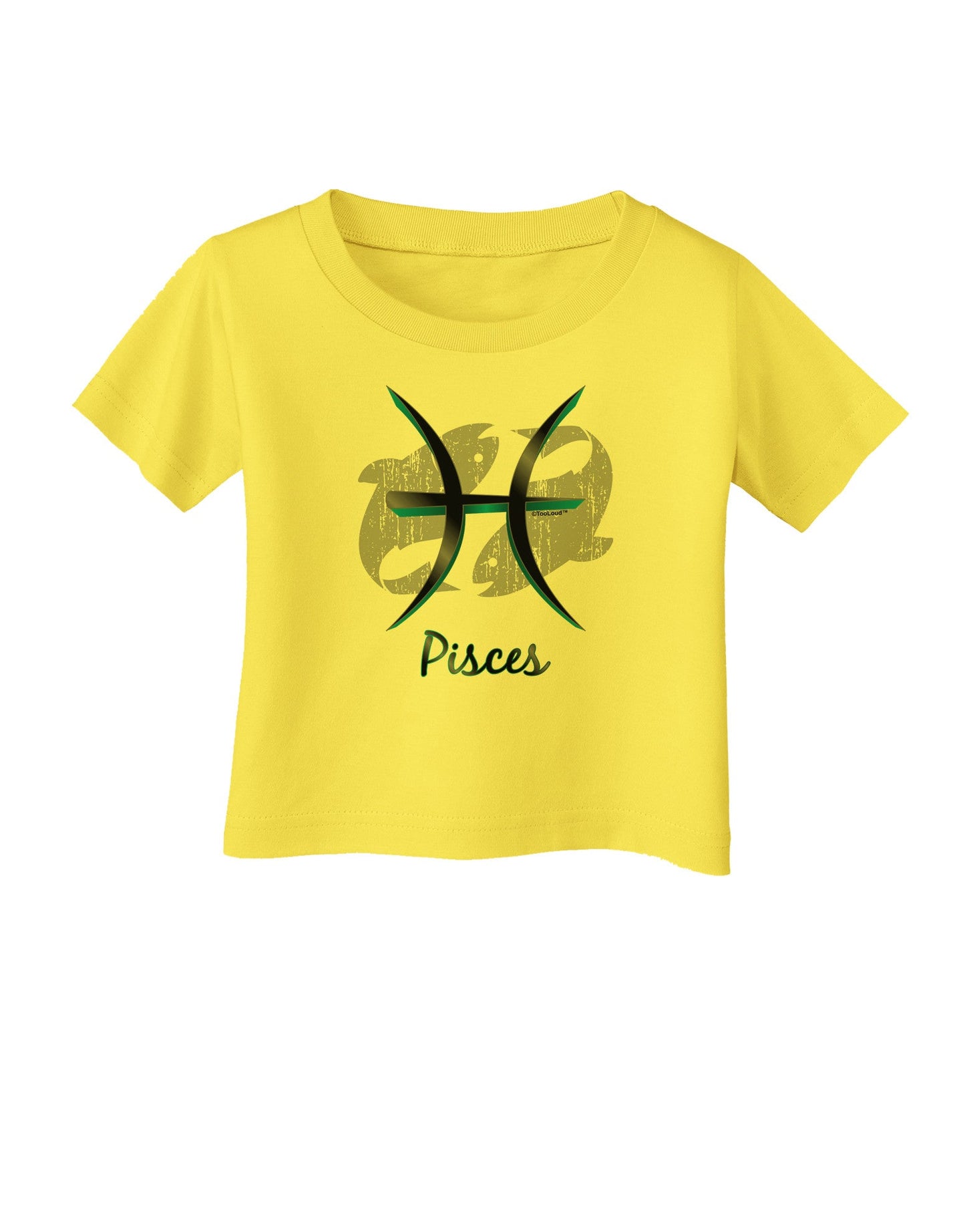 Pisces Symbol Infant T-Shirt-Infant T-Shirt-TooLoud-Yellow-06-Months-Davson Sales