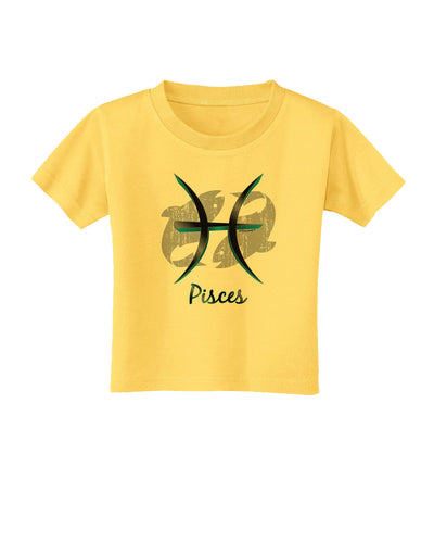 Pisces Symbol Toddler T-Shirt-Toddler T-Shirt-TooLoud-Yellow-2T-Davson Sales