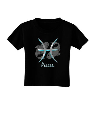 Pisces Symbol Toddler T-Shirt Dark-Toddler T-Shirt-TooLoud-Black-2T-Davson Sales